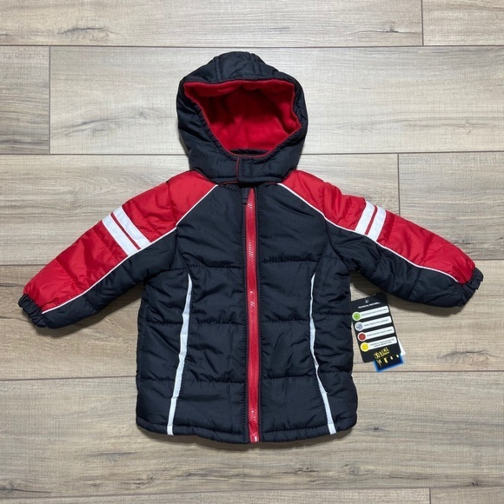 iXtreme Baby Boys Infant Color-block Active Puffer‎ Jacket Red Black 24 Months